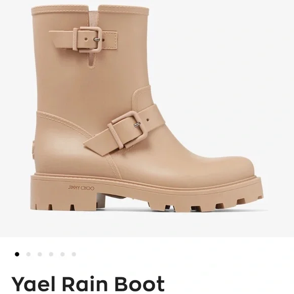 靴 JIMMY CHOO YAEL FLAT RUBBER BOOTS Jimmy Choo Yael Flat Rain Boots | Black | FARFETCH